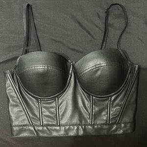 Black Pleather Corset Top